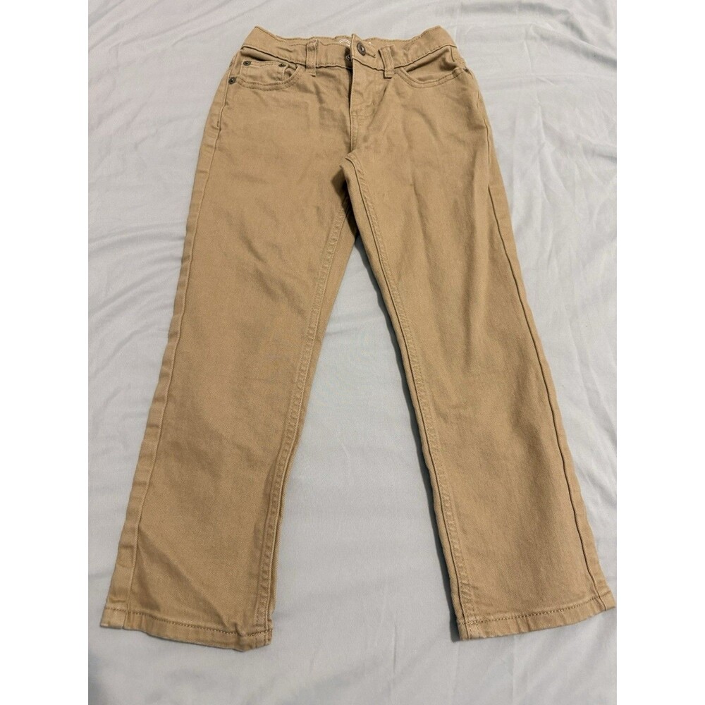 Wonder Nation Boys 7 Slim Fit Khaki Color Jeans School Uniform